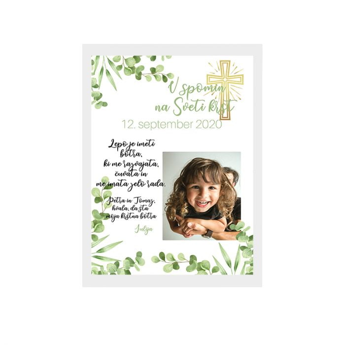 Personalizirana grafika za darilo za sveti krst