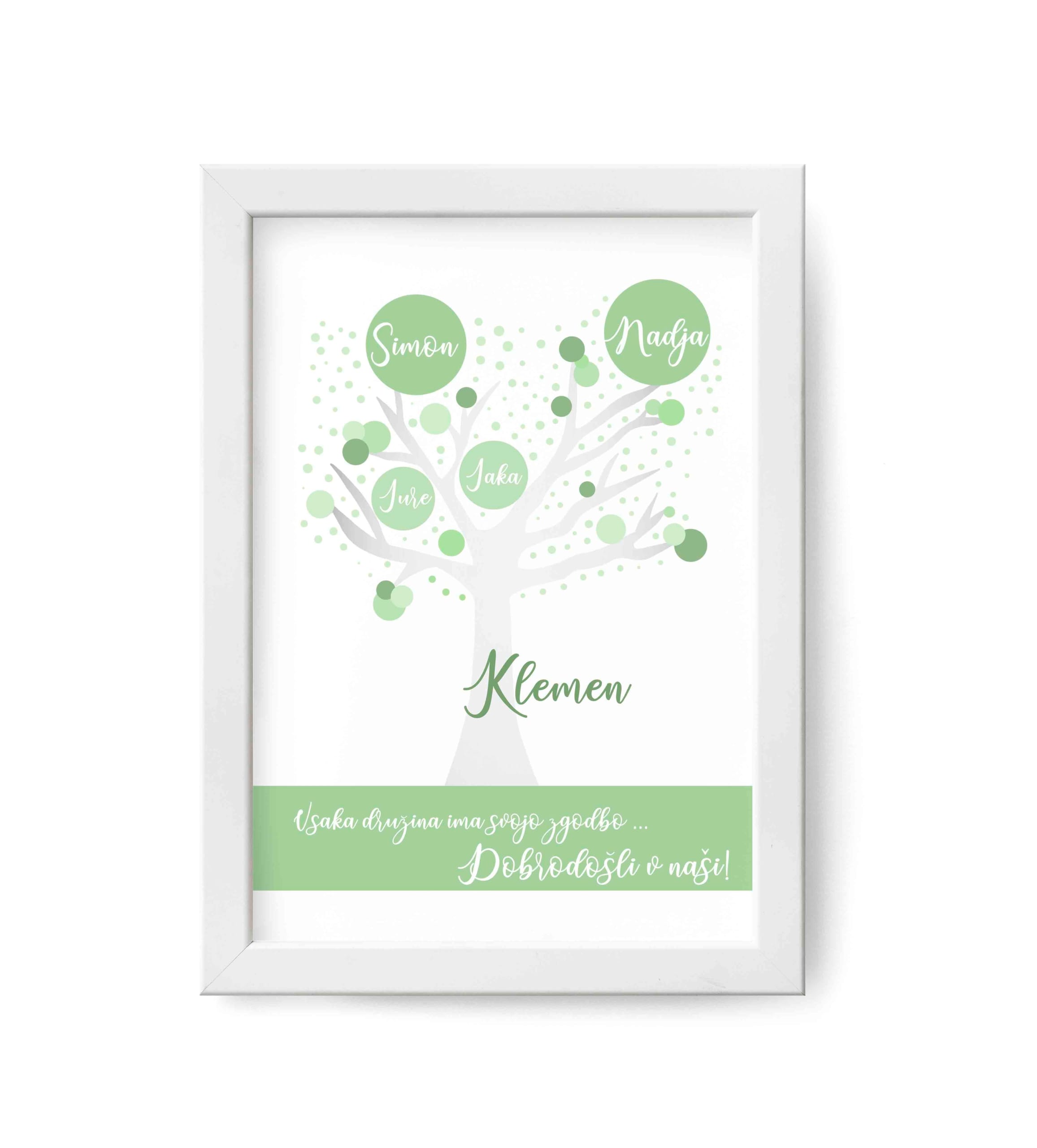 Personalizirano družinsko drevo zelena