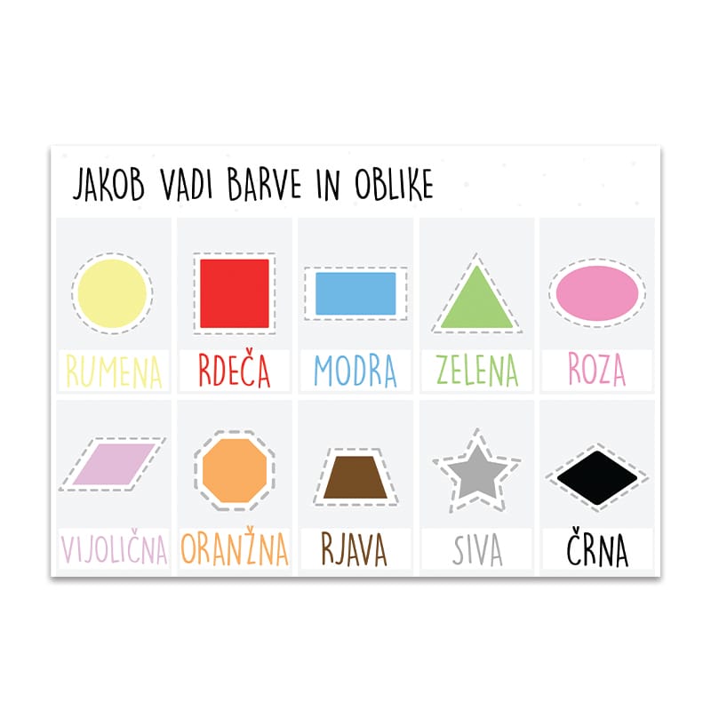 Piši briši plakat barve in oblike