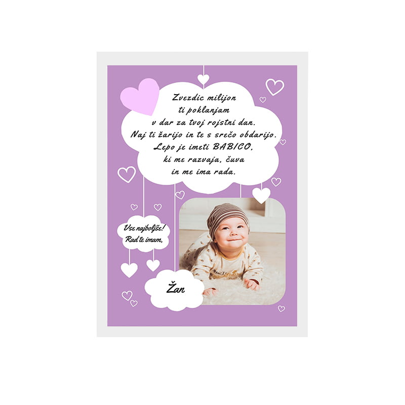 Grafika Najboljša babica - srčki