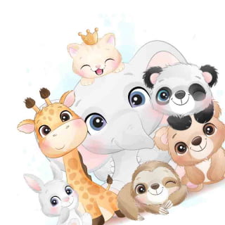 Slika za otroško sobico z živalicimi