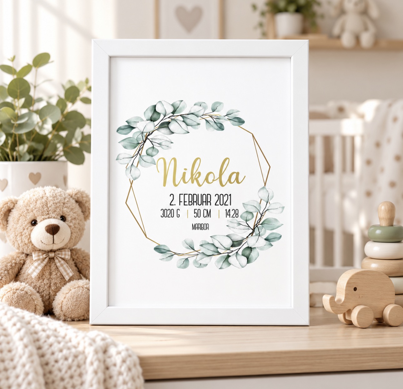 Baby print s podatki otroka