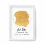 Personalizirana grafika Zvezdno nebo Mustard + zlati krogi