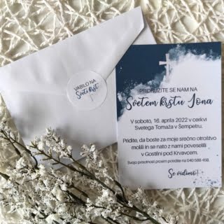 Vabilo za sveti krst modro