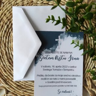 Vabilo za sveti krst modro