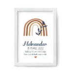 Grafika z rojstnimi podatki - mavrica, modra