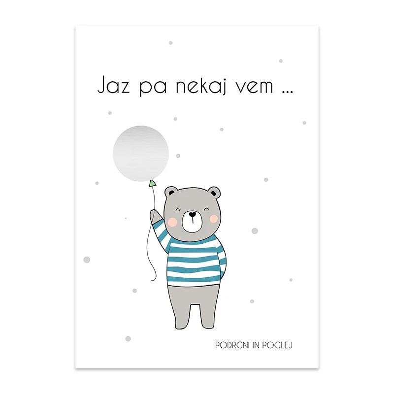 Kartica podrgni in poglej medo