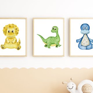 Set treh grafik dinozavrov