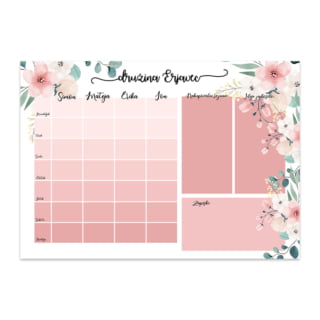 Personaliziran družinski planer floral pink