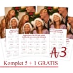 KOMPLET 5+1 gratis, koledar rdeč 2026 A3, 1 slika