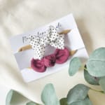 KOMPLET 2 okrasnih trakcev Temno roza, pike