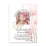 Vabilo za Sveti krst - floral s fotografijo