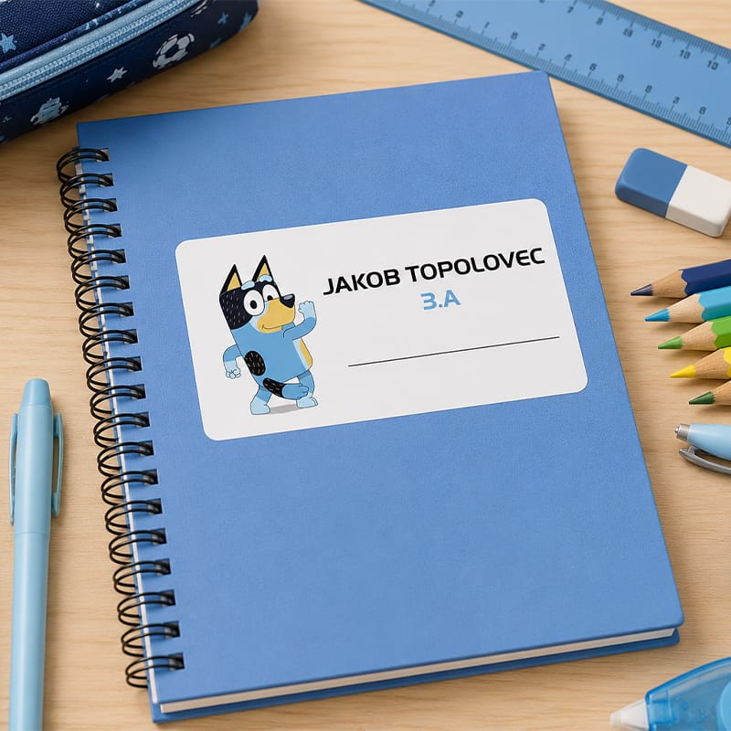 Personalizirane nalepke za zvezke za šolo Bluey
