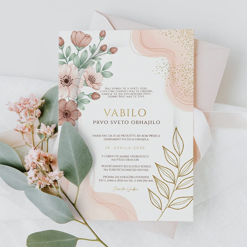 Prekrasno vabilo za obhajilo