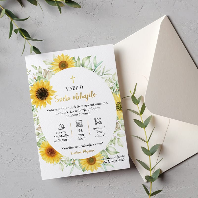 Sveto obhajilo vabilo moderno za deklice