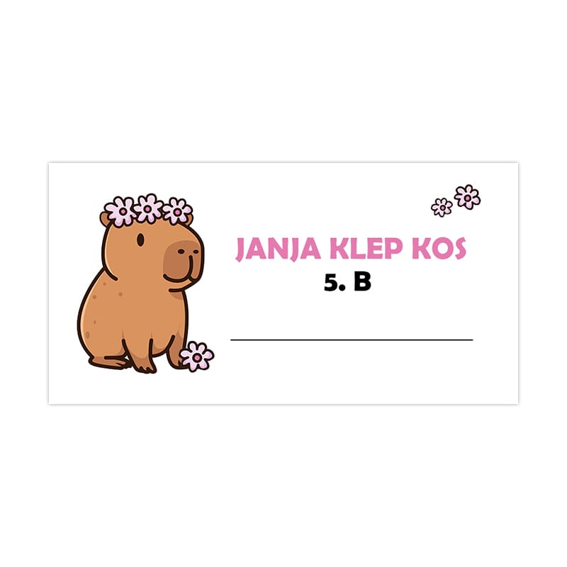 Personalizirane šolske nalepke Kapibara